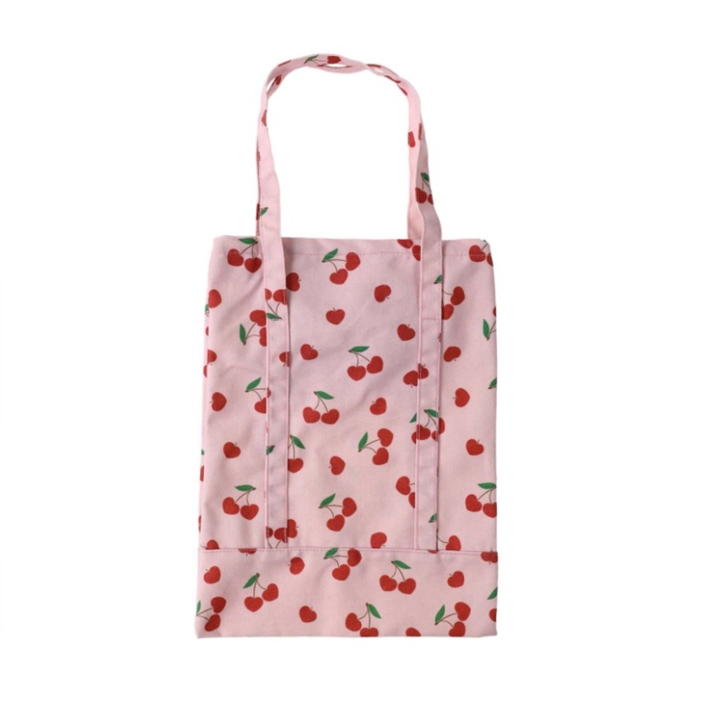 Pink Cherry Hearts Tote Bag